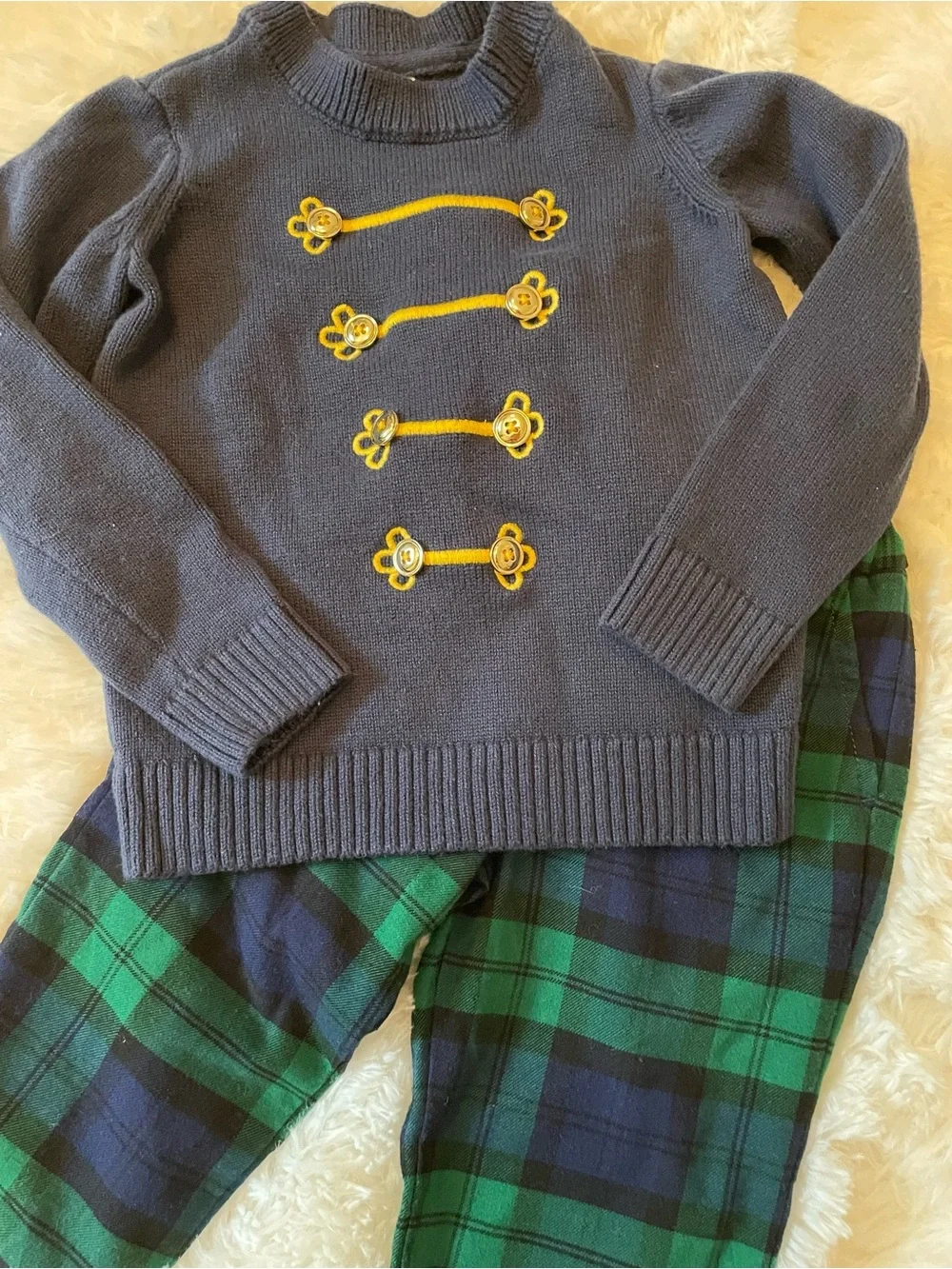 Gymboree Navy Blue Boys Sweater with Yellow Accent